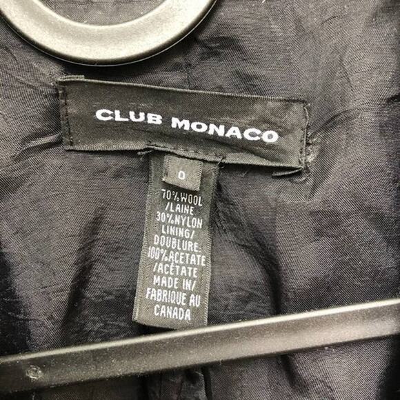 Club Monaco Wool Blazer Front Flap Pocket Grey 0 - Picture 3 of 7